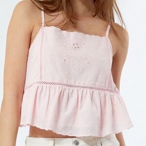 PacSun Pink Embroidered Cami Top